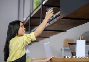 penyimpanan praktis dengan furniture minimalis